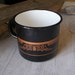 Black Enamel Pot, Vintage rustic big mug, Vintage planter