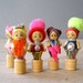 Vintage Pencil toppers, small woman figurines tops