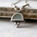 Sterling silver Necklace, Vintage silver and glass pendant necklace