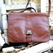 Man's Leather bag, Vintage brown leather teacher bag, retro office bag