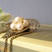 Retro pearls Brooch, Metal brooch with white pearls, Mid century golden jewelry, Juan Mad men, Mod jewelry