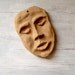 Man's Face Mask, Vintage handmade clay figurine
