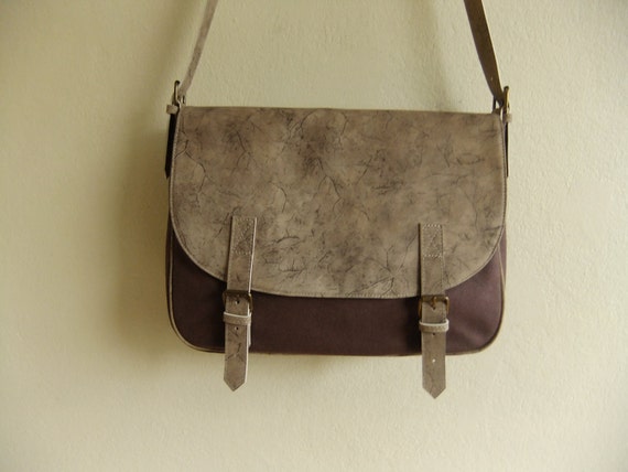 canvas and leather shoulder bag