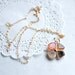 OOAK Agate shamrock clover flower 14k gold fill chain Necklace with tiny pendant