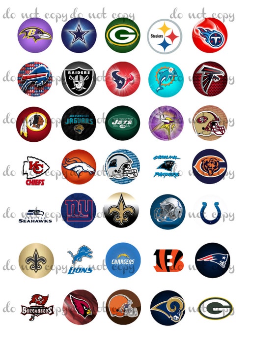 NFL 1 inch Digital Bottle Cap Images