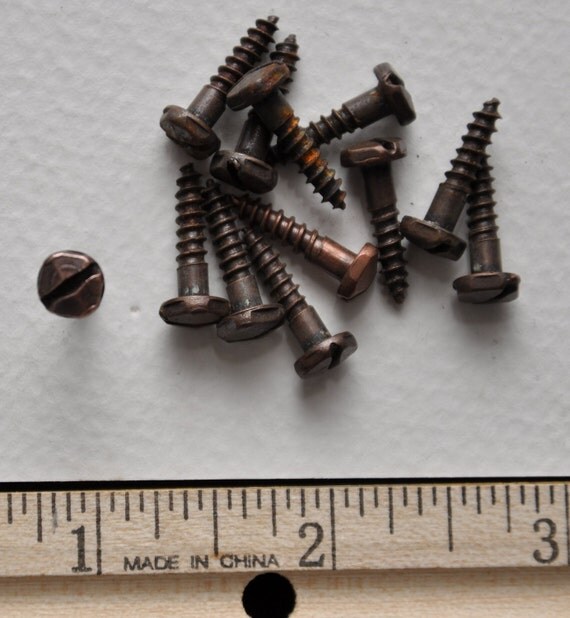 Vintage copper plated square head screws