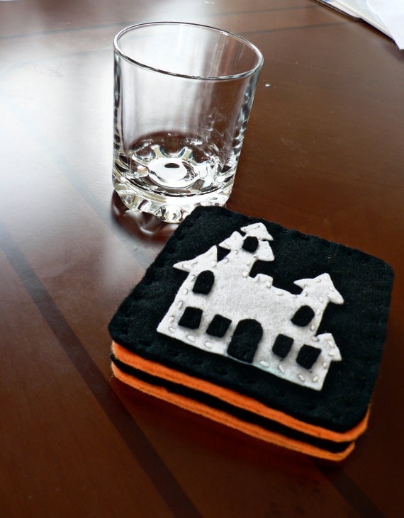 Items similar to Halloween Coasters Felt coasters on Etsy