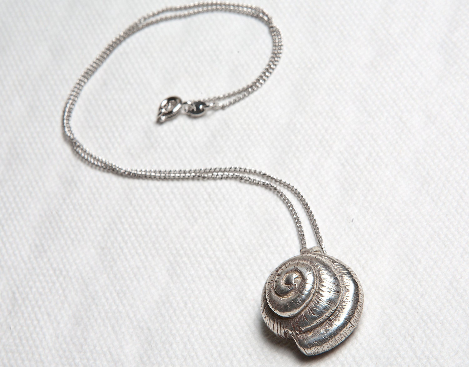 Snail Shell Necklace Spiral NecklaceSimple Necklace by LaronDesign