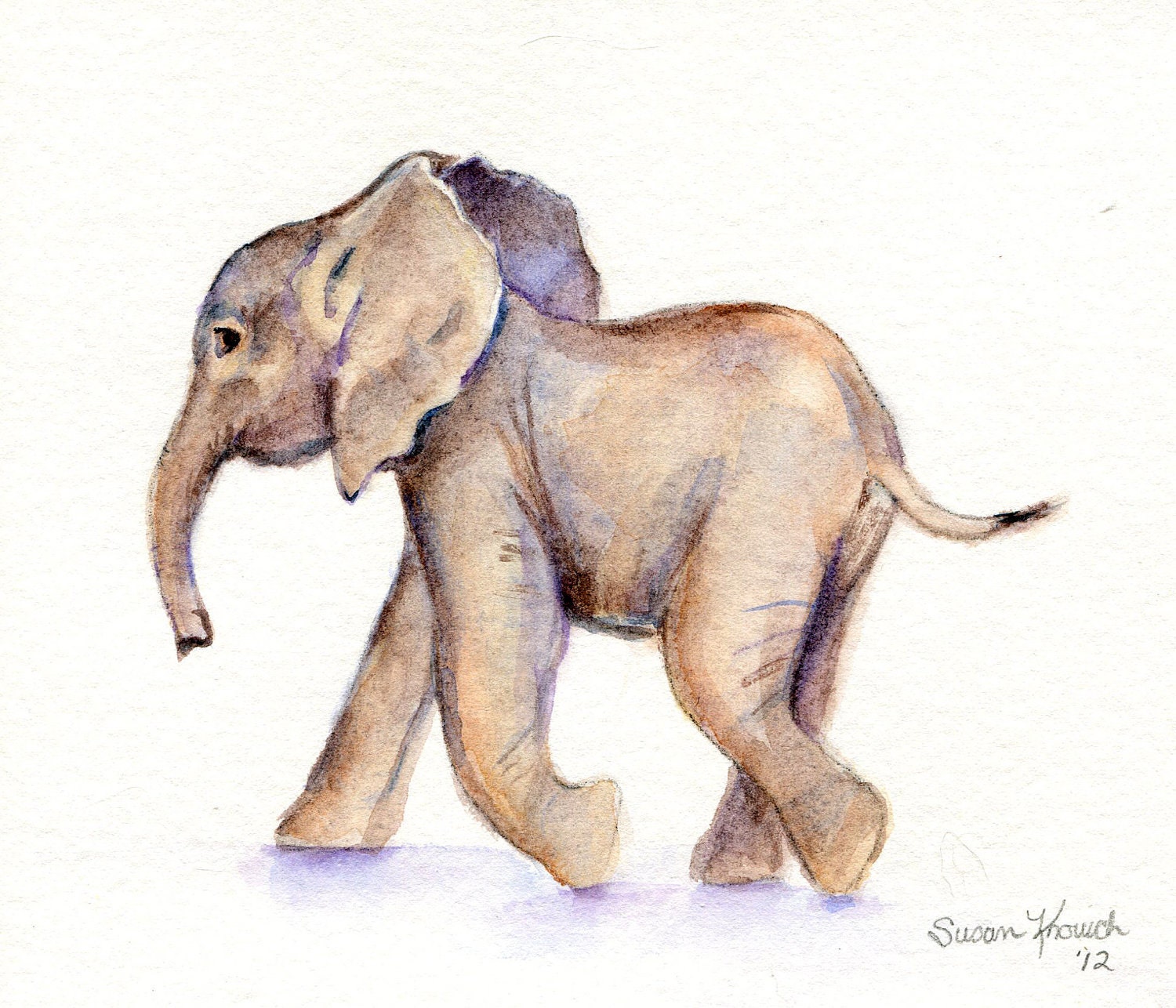 Baby Elephant Watercolor original