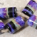 Handmade Lampwork Glass Beads - Special Purple Barrel Shaped Handmade lampwork Bead Set