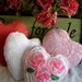 Vintage Chenille '3 Cabbage Roses' Pillow - Pink Vintage Chenille Heart Boudoir / Accent Pillow - Etsy TREASURE