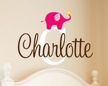 baby elephant decal nursery vinyl name