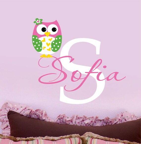 Owl Wall Decals Name Wall Decal Childrens Wall Decals