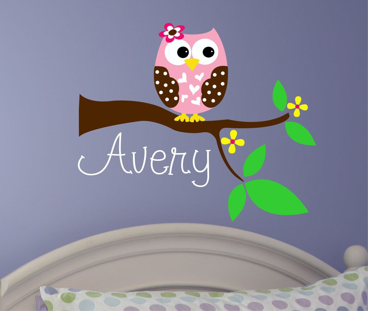 Owl Wall Decal Personalized Name Wall Decal Nursery Wall
