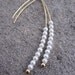 Pearl Hook Earrings, Gold Plated Earrings,