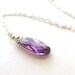 Purple Necklace, Sterling Silver, Violet Cubic Zirconia