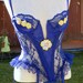 hold hold Royal blue flower boned Sexy Corset and garter m