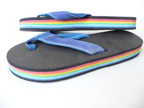 Vintage Rainbow Flip Flops | africanchessconfederation.com