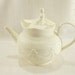 Victorian Edwardian White Greek Coffee Tea Pot Wreaths Garlands Mother Daughter Figurine Classic Elegant Gift for Her Mothers Day Wedding