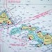 Retro Hawaiian Archipelago Map Kitchen Place Mats Shipwrecked Red Aqua Yellow Islands Navigation Home decor