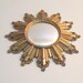 Vintage Ornate Gold Sun Burst Star Mirror Neoclassic Hollywood Regency Parisian Apartment Home Decor Chic Classic Design Loft Dramatic Star