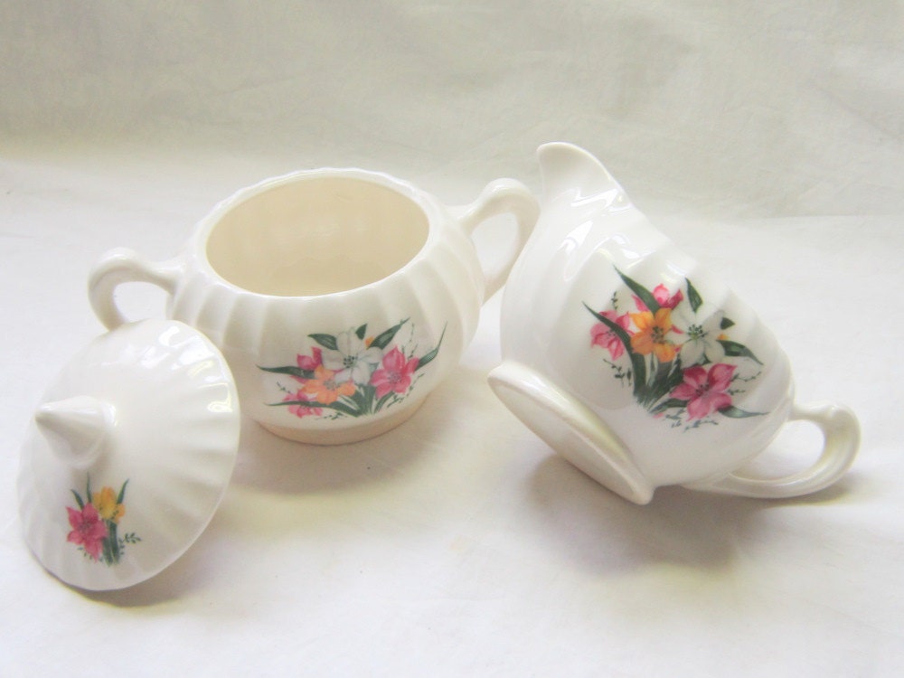 Sugar Creamer Set Vintage China Serving by slatternhouse5 on Etsy