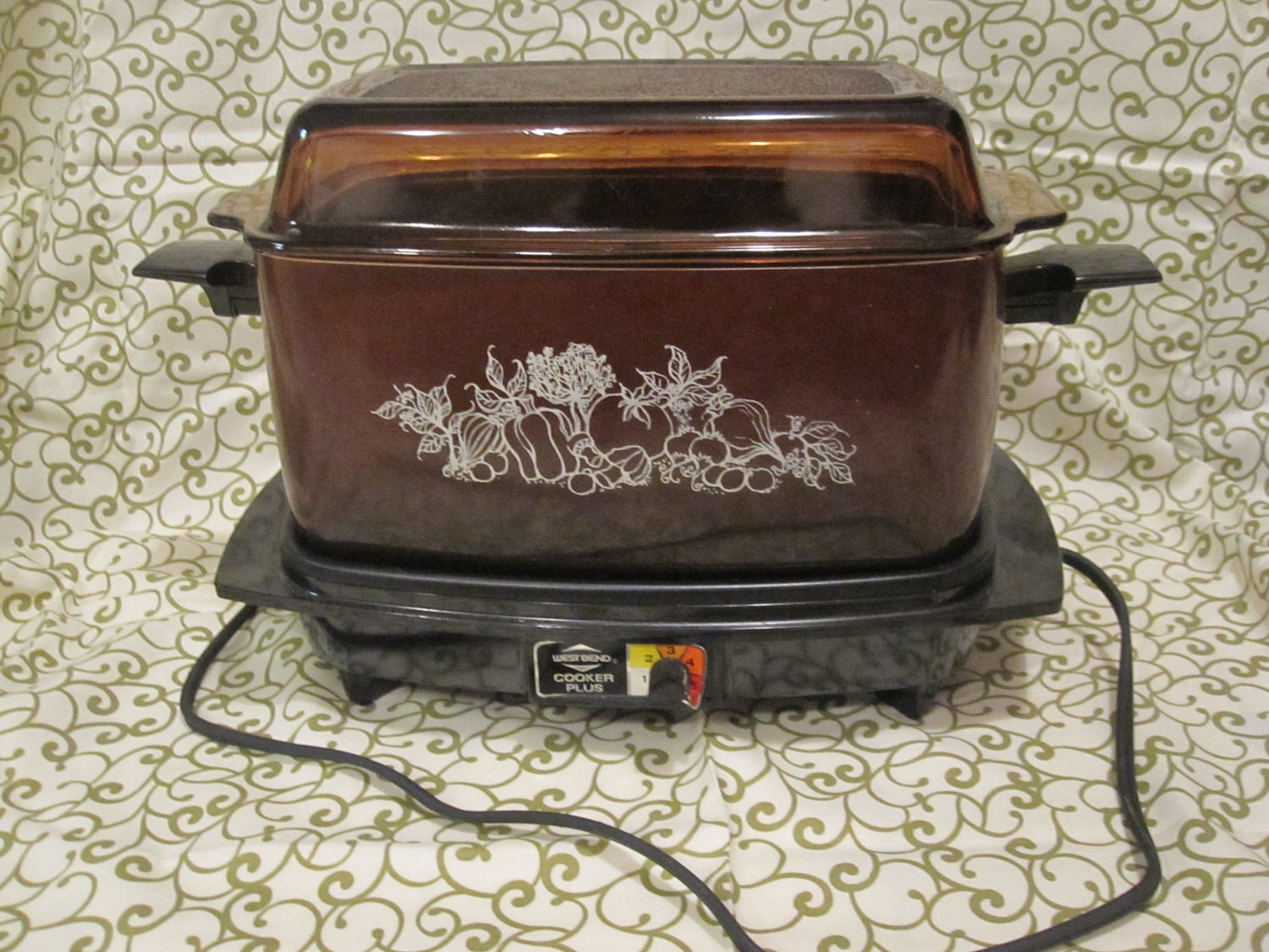 Vintage West Bend Slow Cooker Griddle Steamer Rack by TenaciousShe