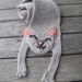 cat scarf - recycled ivory yarn