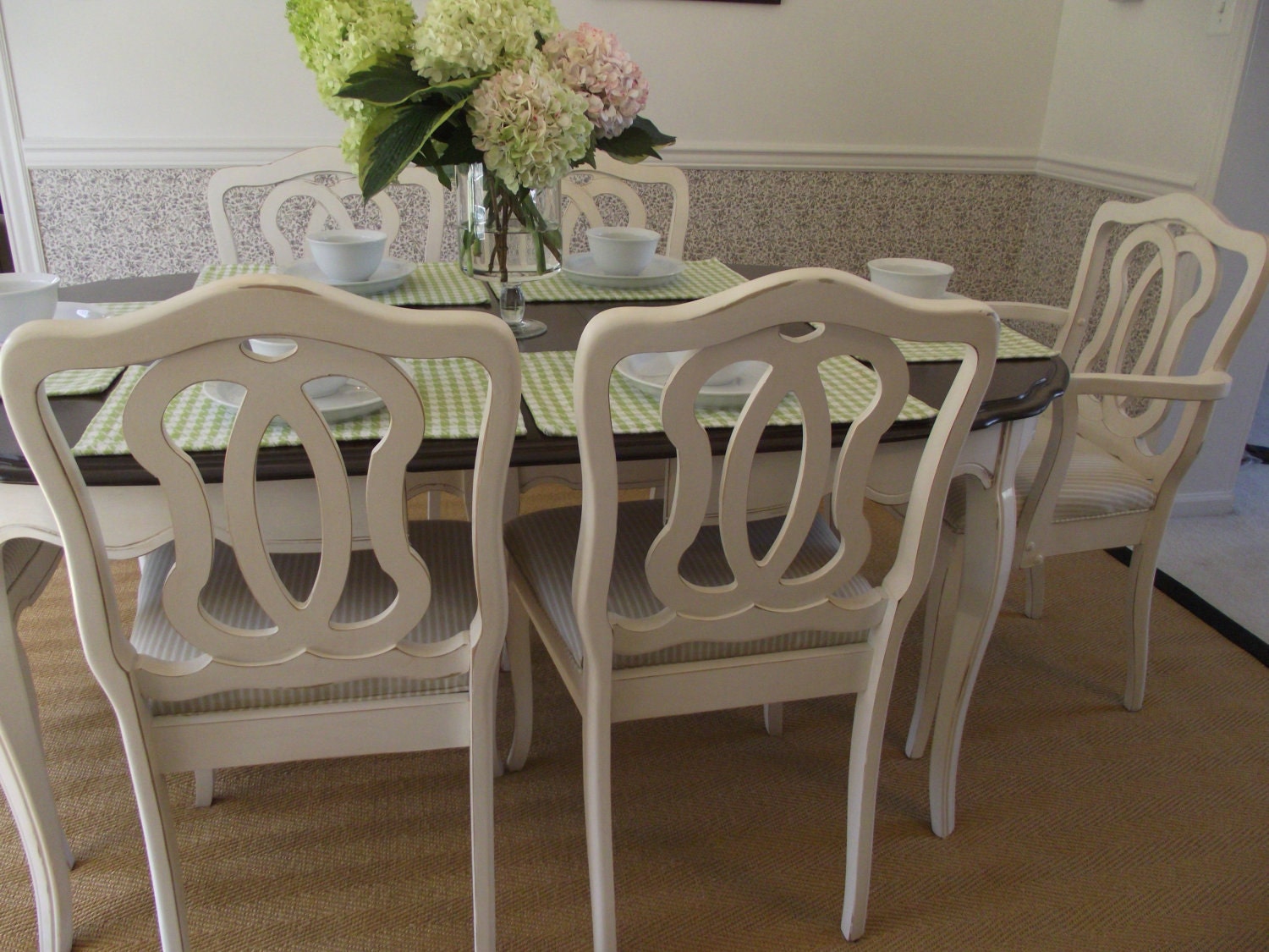 Vintage French Provincial Dining Room Table and by MeAndPhoebe