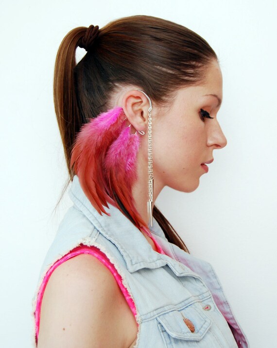 Items similar to Feather Ear Cuff, Ear Cuff, Feather Earrings, Ear Wrap