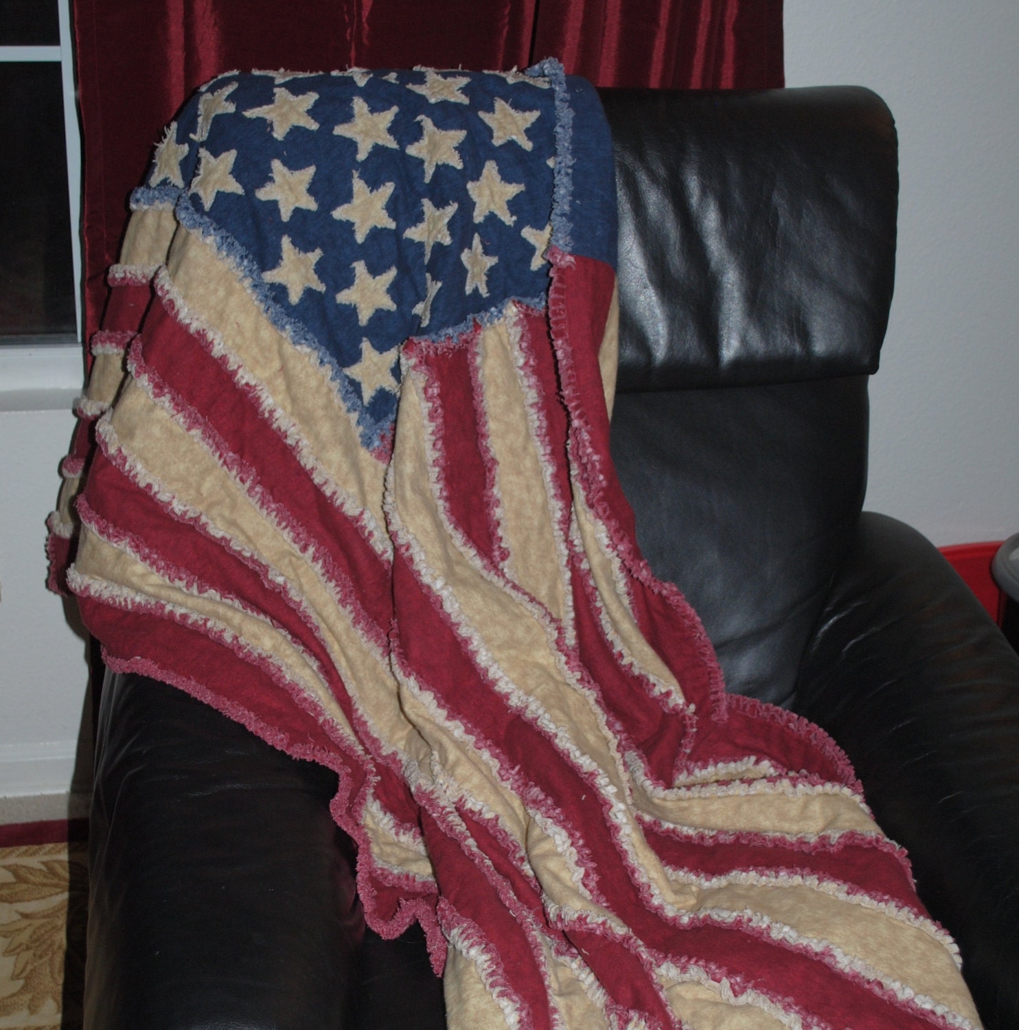 American Flag Rag Quilt saleall flannel american flag rag quilt American Flag Rag Quilt saleall flannel american flag rag quilt