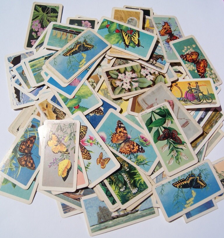 Grab Bag of 40 Vintage Red Rose Tea Cards Brooke Bond Flowers