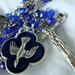 Repurposed Rosary Necklace with Italian Holy Spirit Medal, Crosses, and Vintage Box Clasp