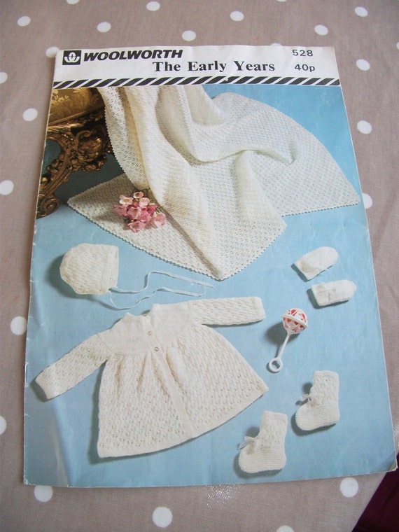 Vintage Woolworths 1977 baby clothes knitting/crochet pattern