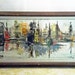 Mid century OIL Painting NYC Skyline & BROOKLYN Bridge Signed Satya - Free Shipping
