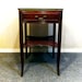 Vintage Mahogany END TABLE with one drawer. ORMOLU Feet. Made c1920 by Rway of Sheboygan Wisconsin. Free Shipping