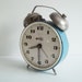 tick tick tick tick... Vintage Turquoise Wind Up CLOCK, use for home decor or to wake you up