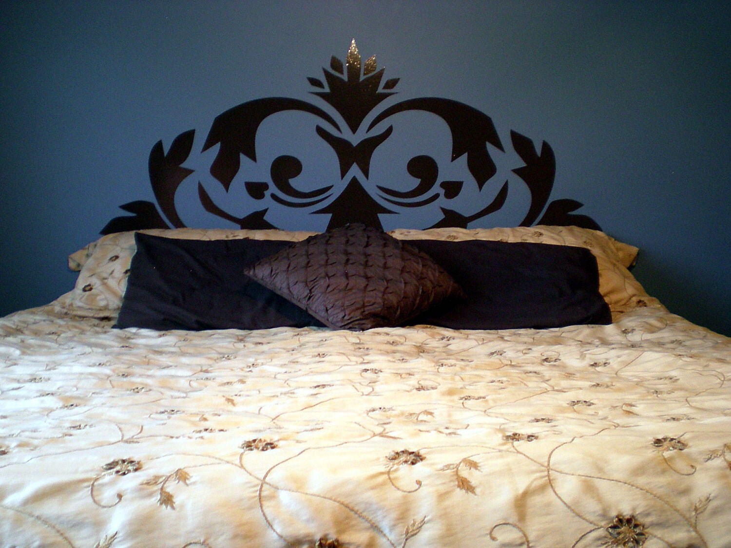 Ornate Headboard Removable Vinyl Wall Decal FREE SHIPPING