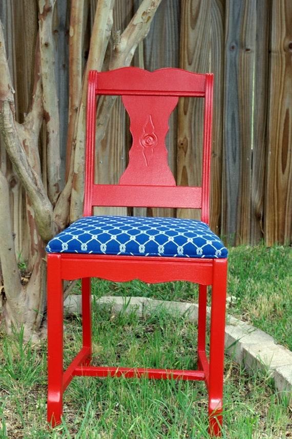 Items similar to Red Nautical Accent Chair on Etsy