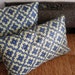 CLEARANCE African Wax Print Throw Pillows (INDIGO Flora)