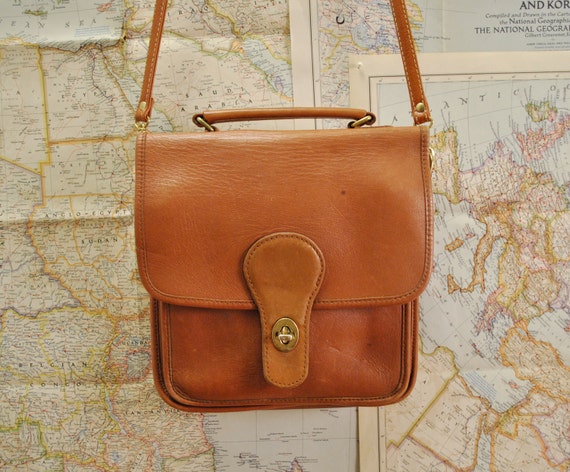 Vintage Coach style leather mail bag