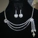 Rhinestone Demi Parure FLOWER DESIGN Necklace & Earrings
