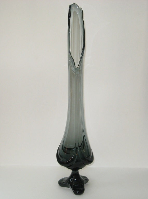 Viking Epic 3 Foils Tall Glass Swung Vase Charcoal by ModandMore