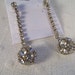 Rhinestone Disco Ball Dangle Pierced Earrings, Vintage Mod 70's