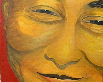 Dalai Lama Painting Dalai Lama Portrait Original Painting Acrylic Painting