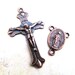 Antique Copper Rosary Crucifix and Rosary Miraculous Center - 1 set