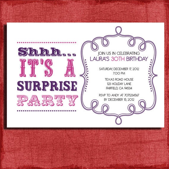 Printable Surprise Party Invitations 5