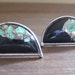 Cufflink / Black Cufflinks / Speidel / 60s Jewelry / Confetti Lucite / Mad Men / Retro Cufflinks / Stocking Stuffer / Half Moon