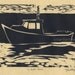 Lobster Boat Print Woodcut of Maine "Lobster Boat"