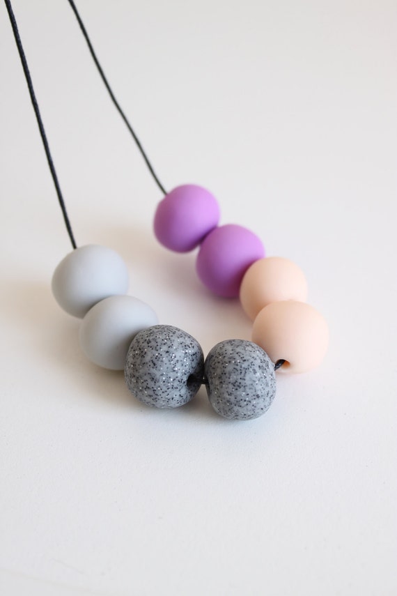 Pastel glitter necklace by reintroducedShop on Etsy